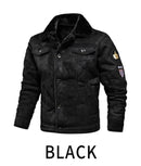 Jaqueta Casaco Masculino de Couro e Algodão Inverno, Gola alta. - Lojeri