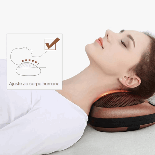 Travesseiro de massagem para pescoço aquecido. - Lojeri