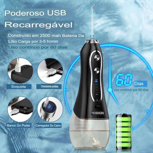 Limpador de Dentes Elétrico para Viagem em Casa 5 Modos.