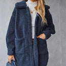 Casaco de pelúcia dupla face tamanho grande roupas femininas. - Lojeri