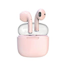 Fone Bluetooth 5.3 Transparente com Redução de Ruído- Cor Macaron - Lojeri