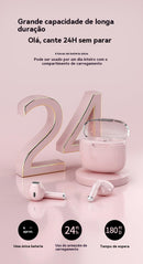 Fone Bluetooth 5.3 Transparente com Redução de Ruído- Cor Macaron - Lojeri