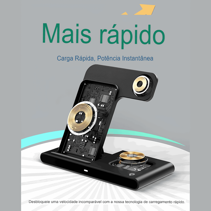Estação de Carregamento Sem Fio Premium 3 em 1 para Apple - Lojeri