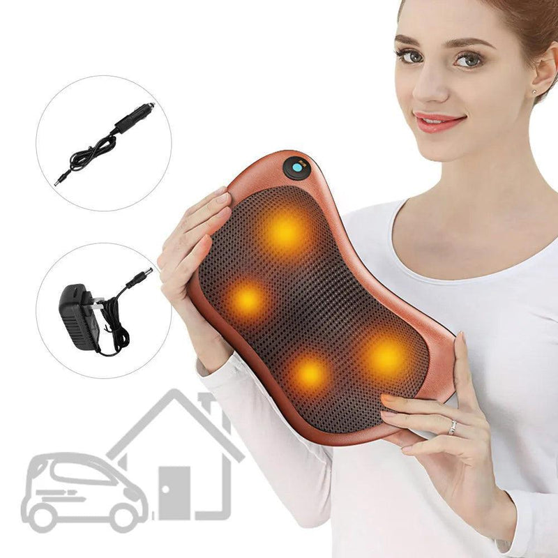Travesseiro de massagem para pescoço aquecido. - Lojeri