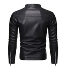 Jaqueta de Couro Masculina primavera Gola alta, Slim Fit. - Lojeri