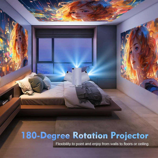 Projetor Cinema Portátil 4K com Android 11 e Wi-Fi.