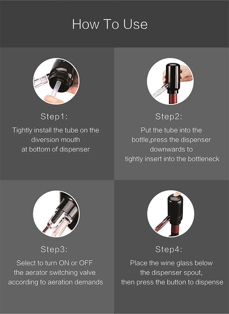 Decantador automático de vinho elétrico. - Lojeri