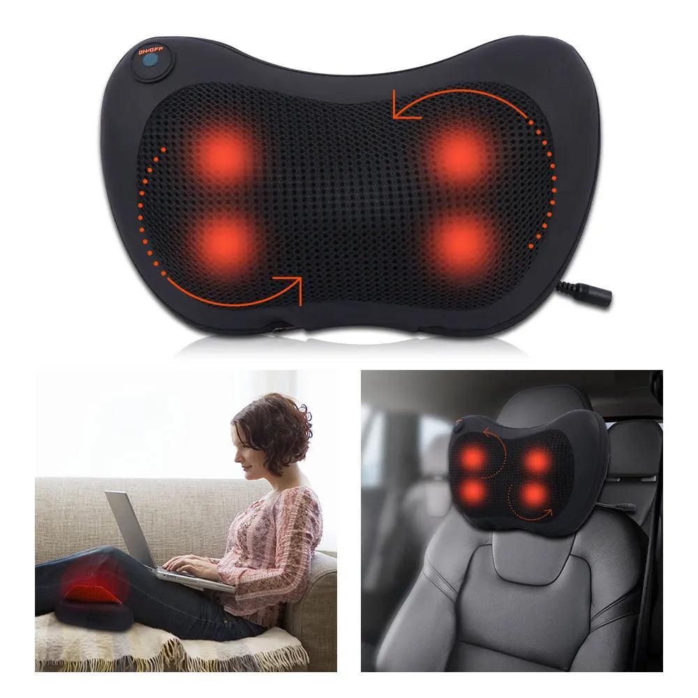 Travesseiro de massagem para pescoço aquecido. - Lojeri
