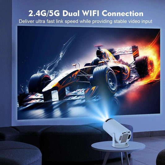 Projetor Cinema Portátil 4K com Android 11 e Wi-Fi.
