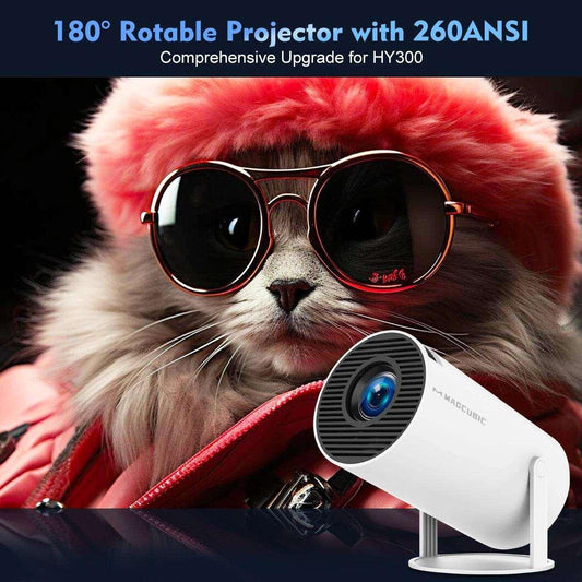 Projetor Cinema Portátil 4K com Android 11 e Wi-Fi.