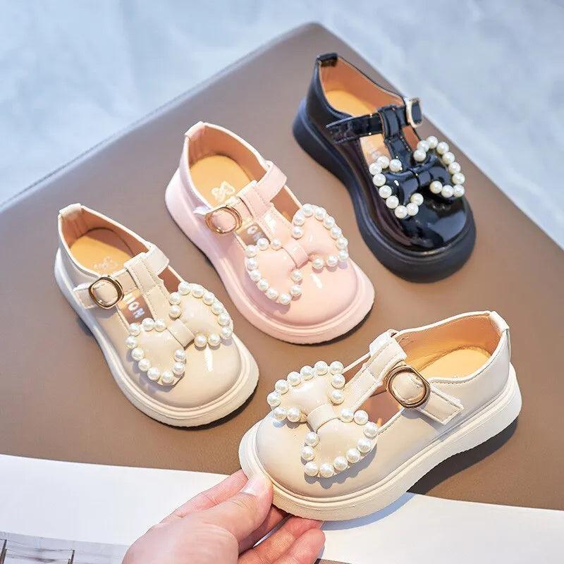 Sandália Com Pérolas Para Meninas - Lojeri