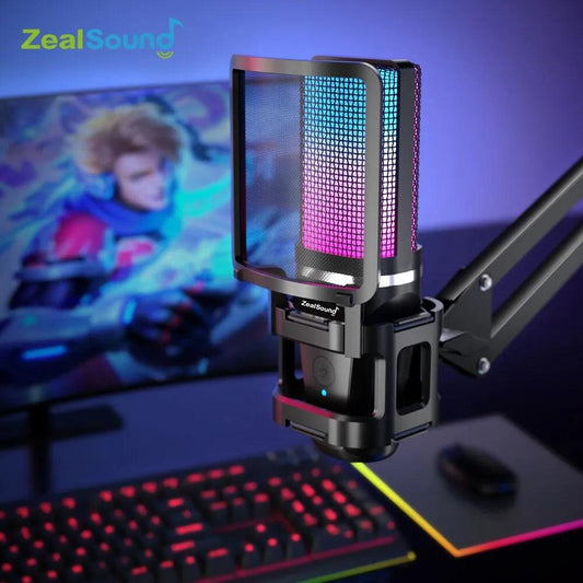 Microfone RGB com Braço Articulado - Lojeri