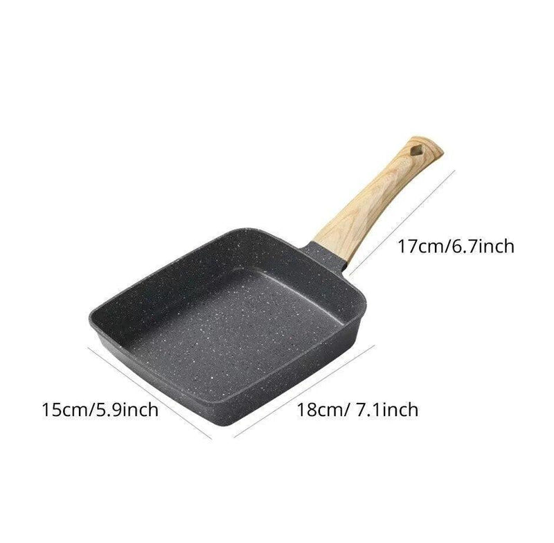 Panela antiaderente com alça de madeira - Lojeri